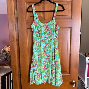 Matilda Jane Floral Dress with Pink and Green Accents